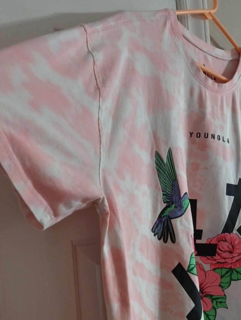 YoungLA Pink & Light Blue Tie-Dye Floral Hummingbird Tee - Picture 5 of 8